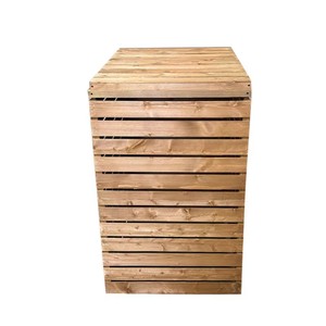 Abri <span class=keywords><strong>de</strong></span> rangement extérieur en <span class=keywords><strong>bois</strong></span> pour poubelle à roulettes, avec couvercle à lattes pour déchets et ordures - Product Image 4