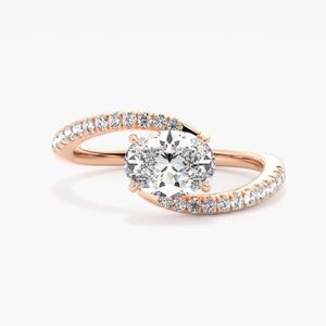 2 карат, комплект из кольца с Муассанитом, серебро 925 пробы, кольца с Муассанитом, ювелирные изделия, кольцо с Муассанитом - Product Image 2