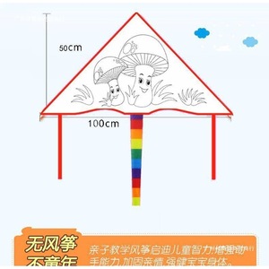 Ming Anjia White Kite Blank Coloring Board Kite For Children DIY <b>Hand</b> Painted Gift - Product Image 4