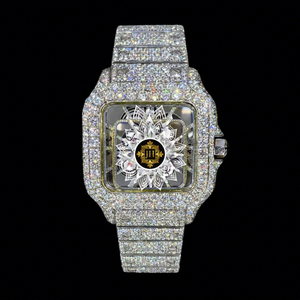 Reloj de pulsera de lujo con diamantes de moissanita VVS premium, el más vendido, ideal para regalo de negocios, con acabados disponibles para la venta. - Product Image 1