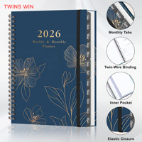 Cahier de journalisation à spirale A5 à couverture rigide personnalisée Cahier de notes imprimé avec reliure à anneaux en cuir PU