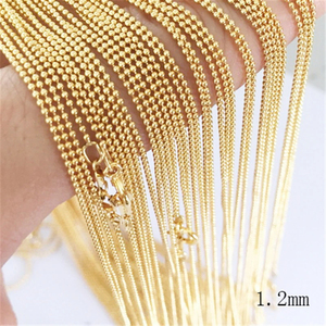 Collier chaîne à billes en <span class=keywords><strong>or</strong></span> <span class=keywords><strong>massif</strong></span> 14 carats 1MM/1.2MM/1.5MM Collier à billes <span class=keywords><strong>Bracelet</strong></span> Chaîne à billes Fournisseurs pour la fabrication de bijoux - Product Image 3