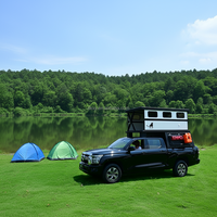 P Show Toit de camping rigide électrique en fibre de carbone à ouverture automatique, utilisation quatre saisons pour pick-up, Jeep Gladiator, fourgonnette, camping-car