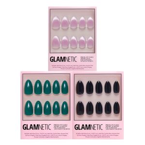 เล็บปลอมสีเขียวเข้มสีเขียวขุ่นของ Glamnetic เล็บปลอมแบบกดบนเล็บ Boba Fairy DUST ปลายยาวสีเขียวมรกต - Product Image 1