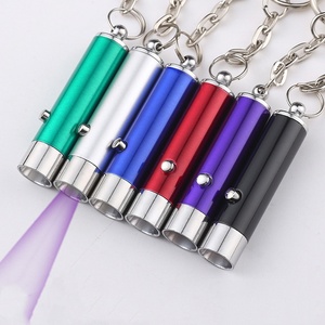 Logo personnalisé Mini lampe torche LED <span class=keywords><strong>lumière</strong></span> <span class=keywords><strong>UV</strong></span> porte-clés <span class=keywords><strong>projecteur</strong></span> lampe de poche pour les promotions en alliage - Product Image 1