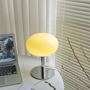 Lámpara de Mesa LED de Diseño Posmoderno, Material de Vidrio, Interruptor Táctil Enchufable, Regulable, Recargable, 300LM, Portátil, para Dormitorio, Mesita de Noche - Product Image 2
