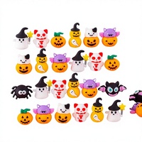 Set Penutup Pulpen Dekoratif 3D PVC Cetak Digital Halloween dan Natal Kreatif, Lucu, Kartun, Mini, Lembut, Pulpen Gel