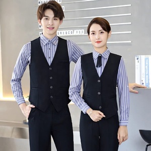 Nouvelle arrivée professionnel Restaurant serveur uniformes unisexe hôtel réception vêtements printemps automne Styles avec chemise à manches longues - Product Image 4