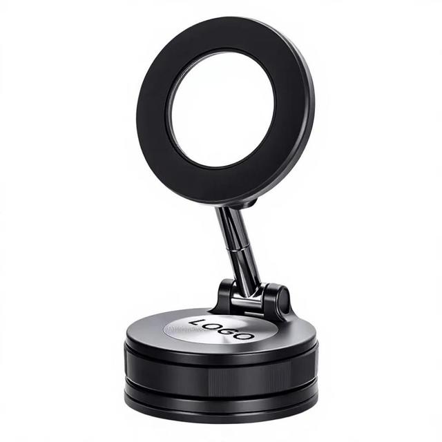 Traceless No Residue Vacuum Adsorption Zinc Alloy Magnetic Car Phone Stand 360 Adjustable Suction Cup Bracket Support Custom OEM