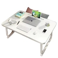 Meja Laptop Lipat Portabel Ringan Global Orbit GO-02 dari MDF untuk di Tempat Tidur dengan Penyangga Gelas yang Dapat Disesuaikan Ketinggiannya, Tersedia dalam Berbagai Warna