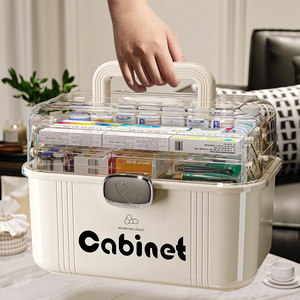 Cabinet Medicine Box Large Capacity Transparent Home Pill Storage Case Family Use - Product Image 1