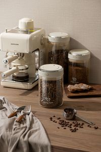 Chất lượng cao Borosilicate Glass nhà bếp lưu trữ container kín chân không một press-kín Canister Tank Box cho hạt cà phê - Product Image 4