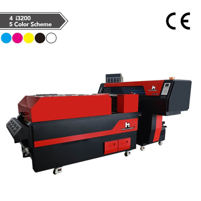 Industrial 60cm DTF Printer 4 pcs I3200 Heads Pro 9-Color DTF Printing Machine with Neon Spot Gradient Color for T-Shirt