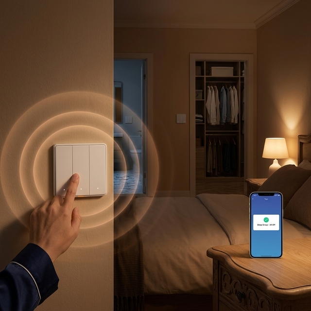 Tuya Smart Life Zigbee Wall Switch No Neutral No Capacitor Quiet Magnetic Latching Relay Energy Efficient Group Control