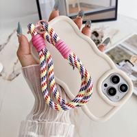 Dragonne de téléphone portable détachable antichoc, colorée, tressée à la main, avec cordon court anti-perte, utilisable en pochette ou bandoulière