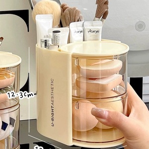 OWNSWING 3-layer <strong>Sponge</strong> Powder Puff Storage Box Layer Rotating Hair Accessories Organizer Box <strong>Makeup</strong> Brush <strong>Holder</strong> - Product Image 5