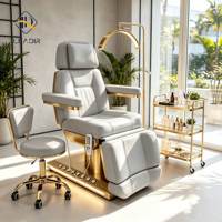Lit de soin électrique à 3 moteurs, hauteur réglable, chaise de spa robuste pour usage professionnel en salon