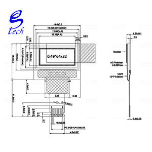 Écran OLED à cristaux liquides de 0,49 <span class=keywords><strong>pouces</strong></span>, petit écran SSD1315, affichage 64x32, écran monochrome IIC - Product Image 4