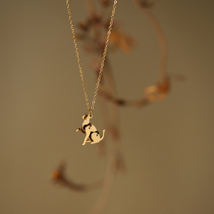 18K Gold-Plated Classic Animal Stainless Steel <b>Cat</b> Dog Design Link Chain Pendant Necklace for Women's Anniversary <b>Gift</b> Claw - Product Image 1