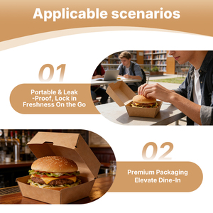 Wellons Custom logo Disposable Corrugated Paper Cardboard Snack Burger <b>Box</b> Packing <b>Lunch</b> <b>Box</b> - Product Image 3