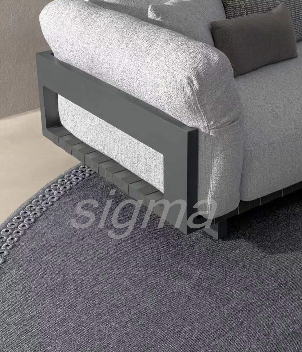 Aluminum patio outdoor furniture garden set factory wholesaler sofa modular metal beach chairs with dining set