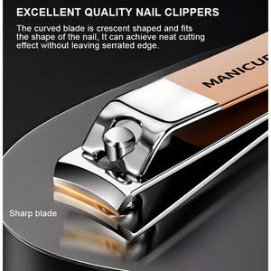 Juego de Manicura y Pedicura Portátil 5 en 1 de Acero Inoxidable, Cortaúñas Antisalpicaduras, Kit de Herramientas de Cuidado de Belleza con Espejo y <span class=keywords><strong>Estuche</strong></span> de Plástico - Product Image 2