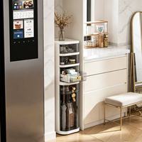 Armoire de rangement domestique en plastique fermée, idéale pour la cuisine, la salle de bain, le salon, étanche et offrant un rangement classé