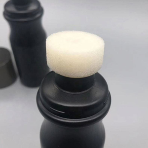 PP <b>Plastic</b> Black Cylinder Cosmetic <b>Bottle</b> with Cap and Brush Screen Printed for Makeup - Product Image 4