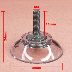 Vis <span class=keywords><strong>à</strong></span> tête transparente en <span class=keywords><strong>PVC</strong></span>, écrou <span class=keywords><strong>à</strong></span> vis, tige de vis de 30 mm, ventouse, raccords de tuyauterie M4 M5 M6 - Product Image 2