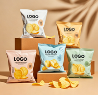 Sacs d'emballage pour chips en plastique avec impression personnalisée du logo, en aluminium laminé, de qualité alimentaire, avec fermeture arrière