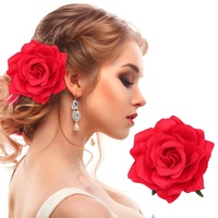 Broche de horquilla de Rosa simulada de estilo bohemio, Clip de encaje de tela dulce, accesorios para el cabello para la playa, uso diario, pinzas para el cabello populares