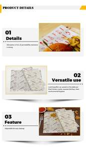 Oil-proof Pad <b>Paper</b> Wholesale Custom Printed Logo Size Food Safe Grade <b>Burger</b> <b>Paper</b> Greaseproof Meat <b>Wrapping</b> Wax Coated <b>Paper</b> - Product Image 5