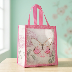 Sac de courses réutilisable en plastique personnalisé du fabricant vietnamien, imprimé offset laminé BOPP, en PP tissé recyclé avec logo - Product Image 1