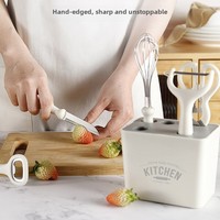 Ensemble de gadgets de cuisine en PP manuel innovant de 6 pièces comprenant un couteau à melon aux fruits, un éplucheur à découper les aliments, un siège de rangement pour la cuisine à domicile