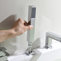Whirlpool Bain Douche Mitigeur Baignoire Robinet Pakistan Spa 4 Trous Salle de Bain Chrome Moderne Contemporain Céramique Poli FLG