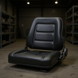 Siège de chariot élévateur à dossier réglable, chaise industrielle en cuir PU noir D0100HEXGHU - Product Image 2