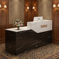 Comptoir de caisse en bois moderne fait main facile à installer, table de réception pour salon, magasin de beauté, de coiffure, de vêtements Yuecool T-333