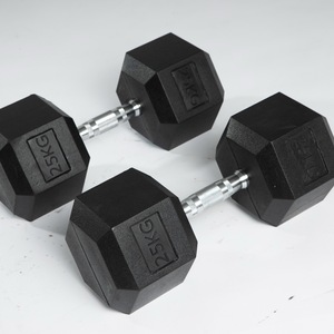 Haltères hexagonaux en acier et caoutchouc de haute qualité d'usine, 2,5 kg à 50 kg, augmentation de 2,5 kg pour les exercices des bras et des jambes - Product Image 3
