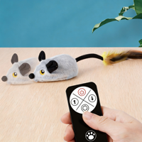 Jouet pour chat télécommandé rechargeable en flanelle, souris à induction, évitement automatique des obstacles, détection tactile, amusant pour animaux de compagnie