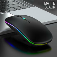 Mouse Nirkabel BT Ultra Tipis dan Dapat Diisi Ulang Mini Wireless Optical 1600DPI RGB Cocok untuk Laptop PC