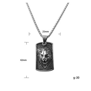 Collar con Colgante de León de Acero Inoxidable para Hombre, Diseño Geométrico de Animal, Joyería de Regalo 12087 - Product Image 4