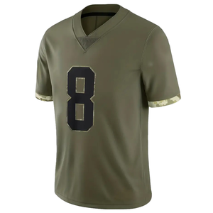 Maillot de football américain sublimé vert foncé pour homme, numéro imprimé, manches courtes, uniforme d'entraînement et de match, vente en gros - Product Image 3