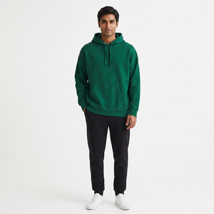 Vente en gros de sweats à capuche confortables de haute qualité en vert foncé pour hommes, tissu polaire, séchage rapide, respirant, prêt pour l'hiver - Product Image 1
