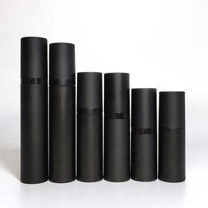 Airless Lotion Spray 15ml 50ml 30ml Matt Black Airless <b>Pump</b> <b>Bottle</b> Frosted for Serume - Product Image 1
