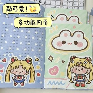 DHF1284 Quaderno A5 con Copertina in PU Anime Moon Girl, Carino e Kawaii, per Studenti, <span class=keywords><strong>Cancelleria</strong></span> Scolastica - Product Image 2