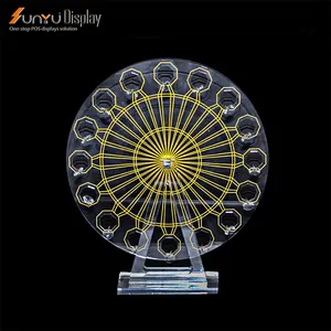 Sunyu Best Sale New Design Customized Acrylic Rotating Circle Jewelry Display Stand Plexiglass Display