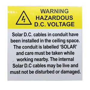 Australia standard waterproof <b>plastic</b> ABS 3M glue warning label for solar equipment - Product Image 4