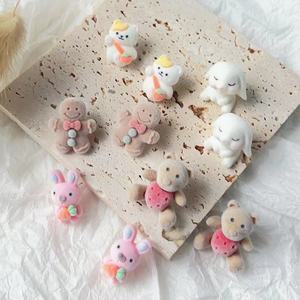 925银针可爱小动物植绒立体3D耳钉儿童耳环 - Product Image 1