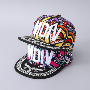 Cross-Border hoa hip-hop đường phố khiêu vũ vành phẳng che nắng <span class=keywords><strong>Duckbill</strong></span> <span class=keywords><strong>cap</strong></span> cha-con thêu chữ - Product Image 2