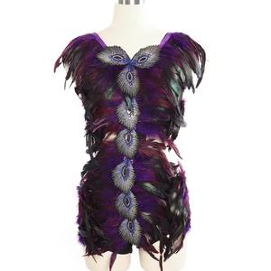 Ensemble de harnais de danse pour festival gothique, rave, avec plumes, ceinture, jarretière, harnais sexy pour femme, soutien-gorge cage sexy pour femme - Product Image 3